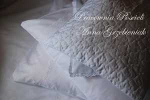 Biała pościel z haftem 160x200